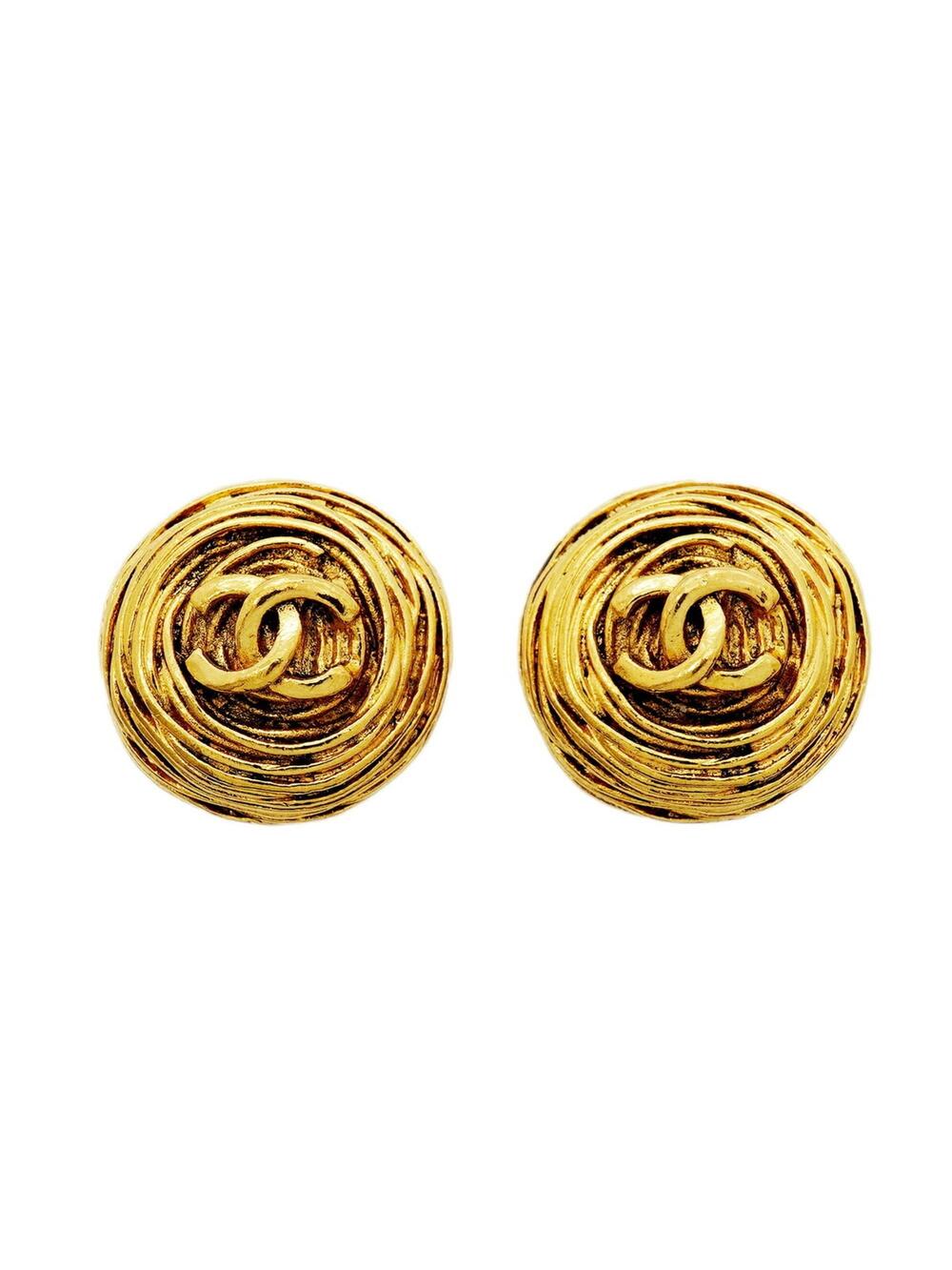Chanel Cc Logo Circle Clip-On Earrings #357914C55B